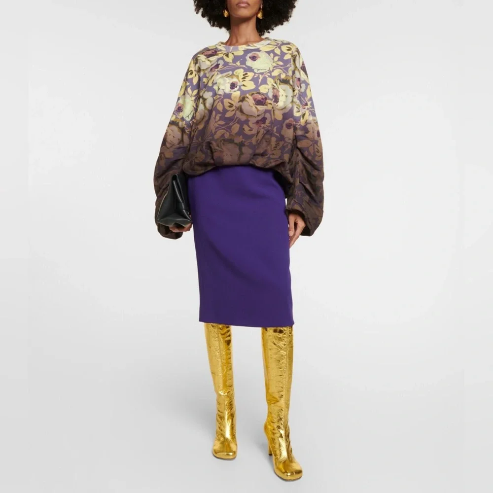 Dries Van Noten Gold Metallic Leather Statement Knee Boots Sz 36.5 - Picture 13 of 16